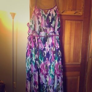 Lane Bryant floral hi/low dress 26/28 w/ cardigan